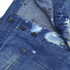 ~60's USNAVY DUNGAREES BLEACHED INDIGO DENIM TROUSERS...