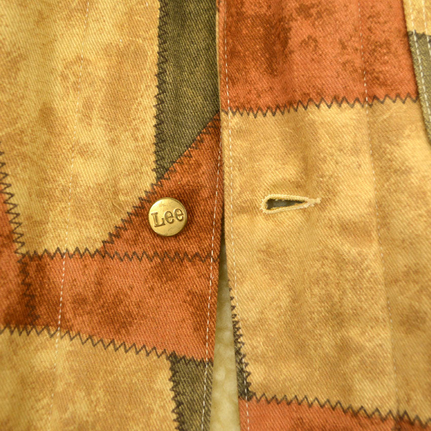 70's Lee Print Patchwork Boa Lining Coverall... Mint