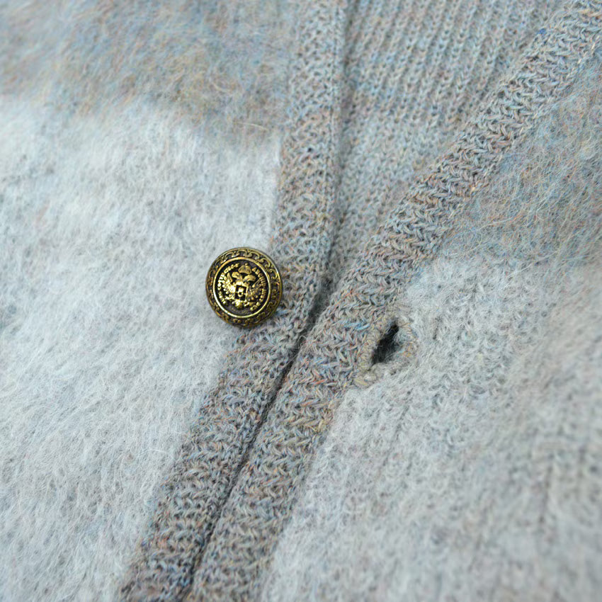 60's Atkinson THREE COLAR MOHAIR CARDIGAN... L