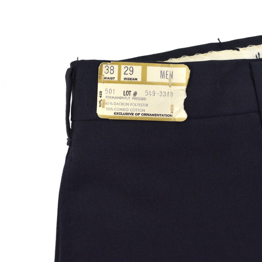 60's Deadstock LEVI'S 549-3318 STA-PREST SLACKS DARK NAVY... W38 L29