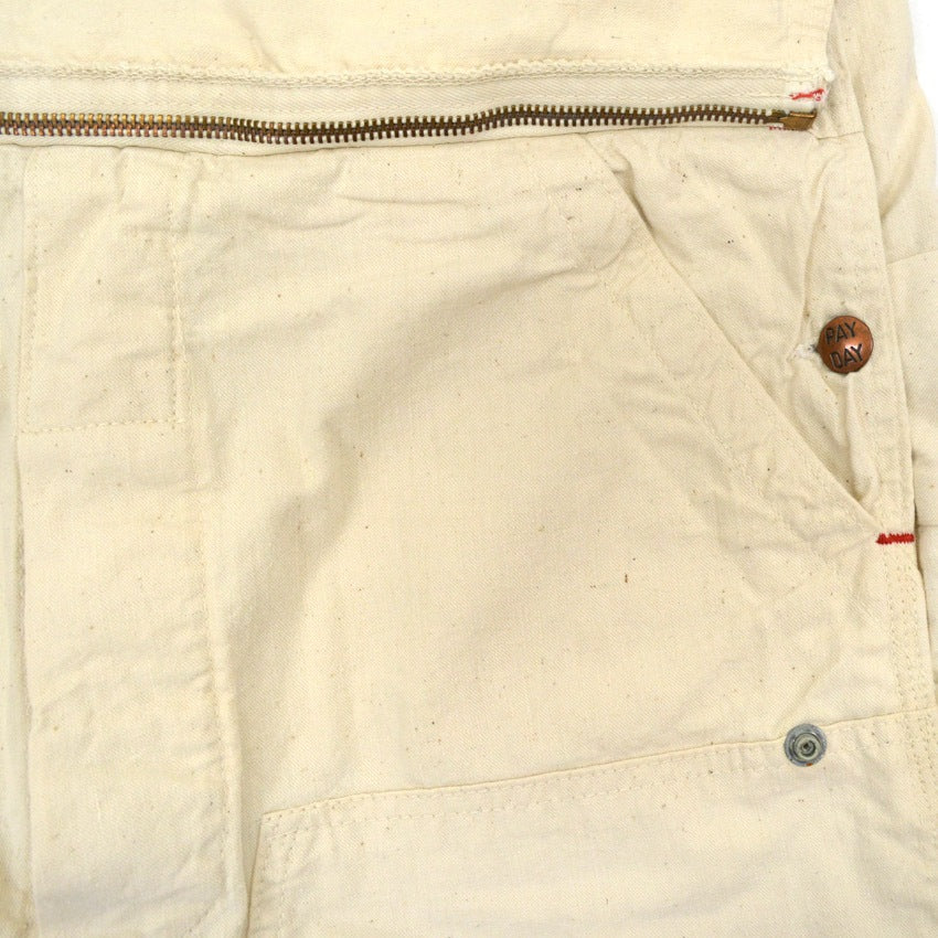 1950s-style PAYDAY PENNEYS off-white overalls with apron...