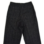 1950s-era black pinstripe Fleck Pattern kasuri wool slacks...