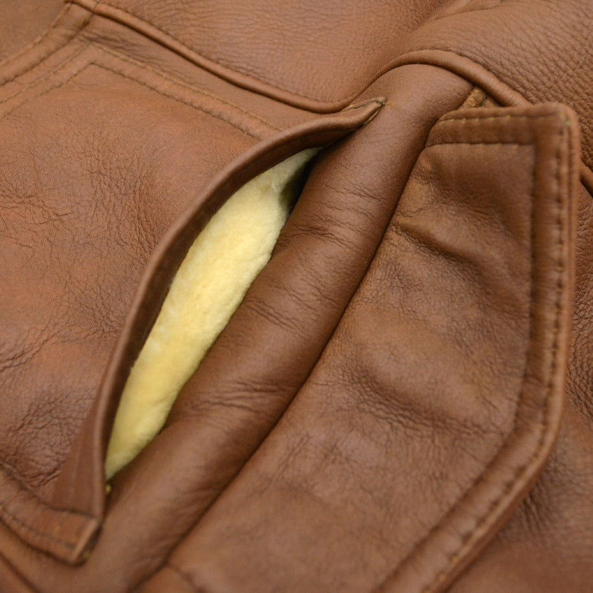 1990's US SHEEPSKIN SHAWL COLLAR SHEARLING MOUTON JACKET... 40