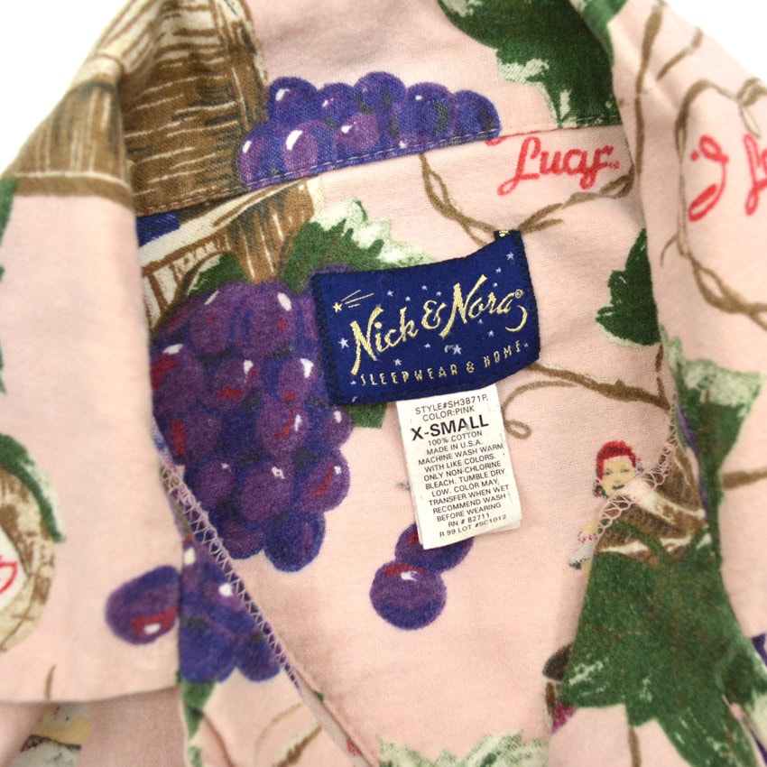 1990's~ Nick & Nora Flannel Pajama Shirt I love Lucy... XS