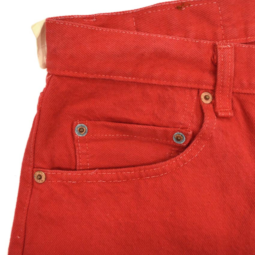 1980's Deadstock Levi's 501 Red dyed Denim pants... W32 L32