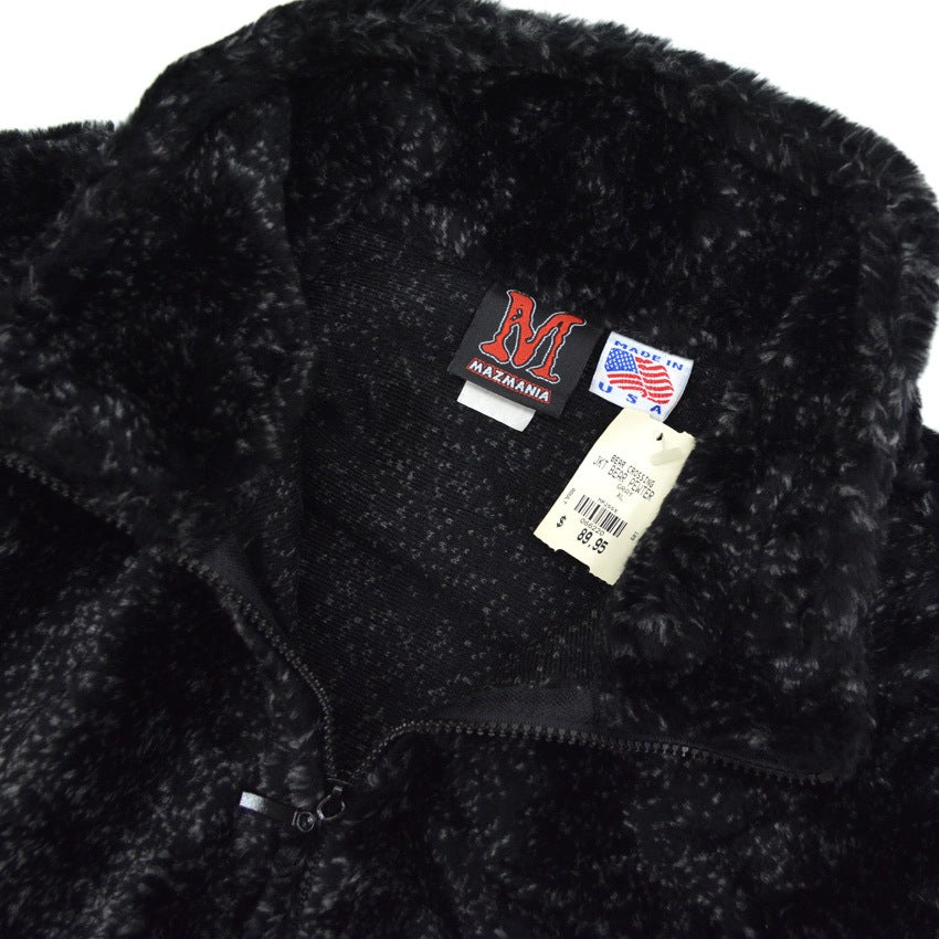 ~2000's DEADSTOCK MAZMANIA BEAR BLACK & PEWTER FLEECE JACKET...XL