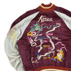 1950s Korea Map Souvenir Jacket (Sukajan) with Tiger, Dragon, and Eagle design, TTS zipper...