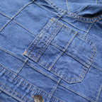 1970's ON TIME DENIM PATCHWORK PULL OVER SHIRT...L