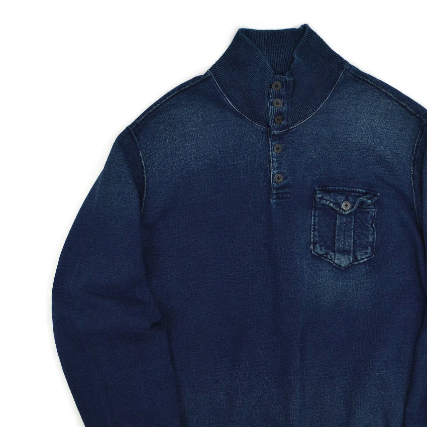 Polo by Ralph Lauren Indigo Dyed Hi Neck Sweat Shirt... XL