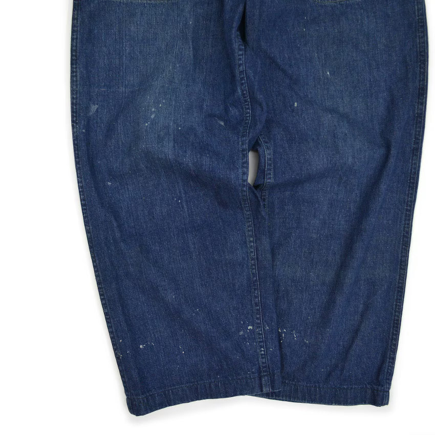 1940's USNAVY WW2 DENIM TROUSERS METAL BUTTON... W32