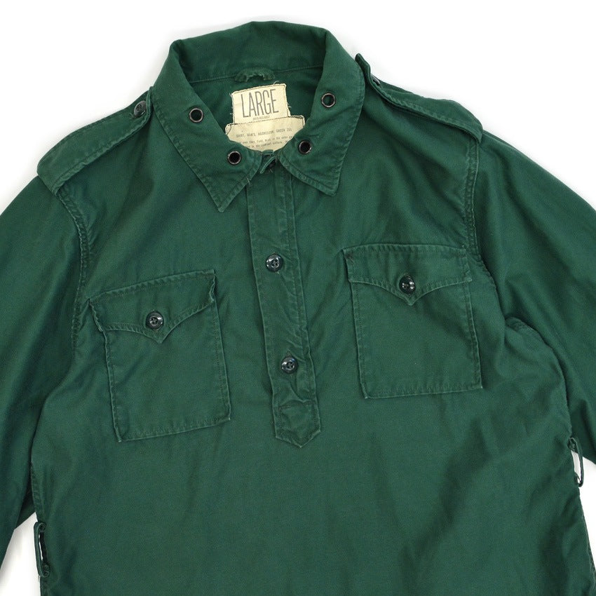 1960's~ USARMY SHIRT, AGGRESSOR COTTON SATEEN GREEN SHADE 255... L