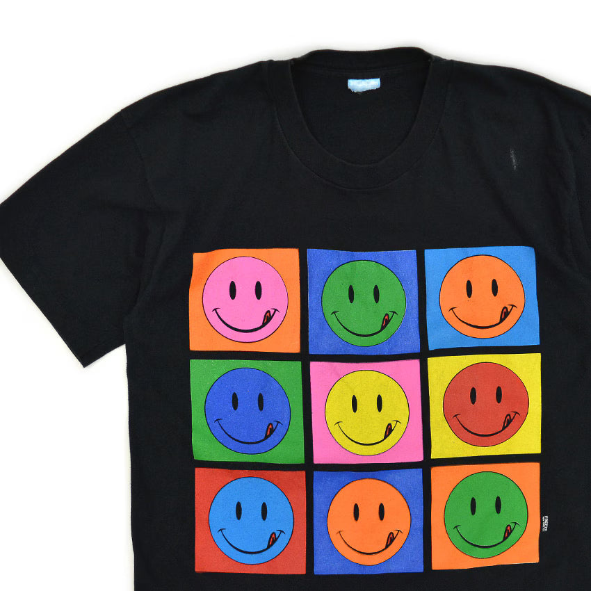 1990's SMILEY FACE Andy Warhol PRINT T-SHIRT ... L