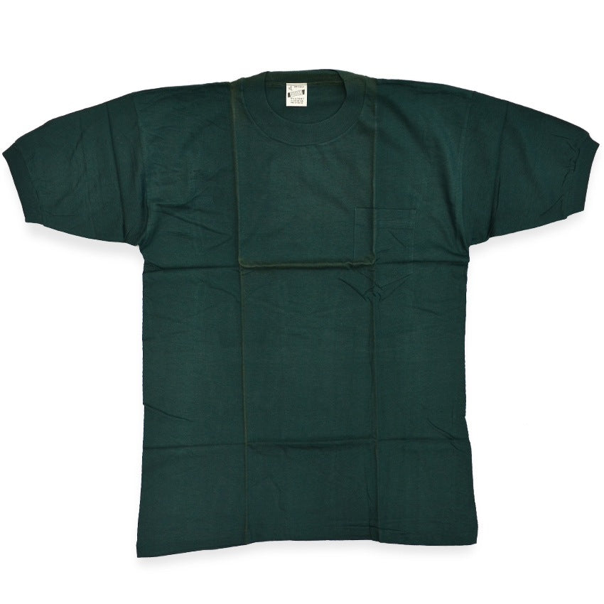 1980's DEADSTOCK EUREX パキ綿 POCKET PACK TEE FOREST GREEN ... XL