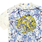 1990's BELTON Abstract Art Painting T-shirt... L