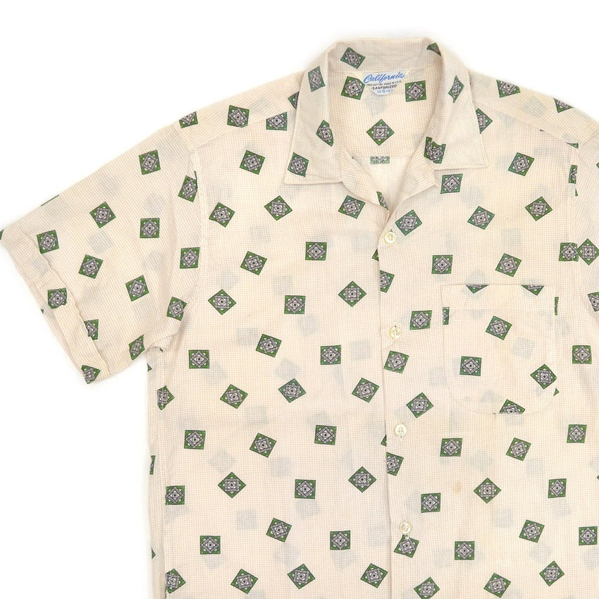 〜1960's California Native Pattern S/S Shirt ... S