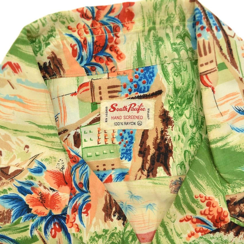 1960's South Pacific Aloha Rayon Shirt ... XL