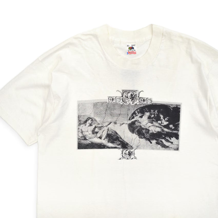1990s Deadstock Fruit of the Loom Michelangelo Creation of Adam T-Shirt... XL