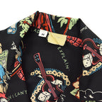 1980's~ JIMMY BUFFETT VOLCANO BLACK ALOHA SHIRT...M