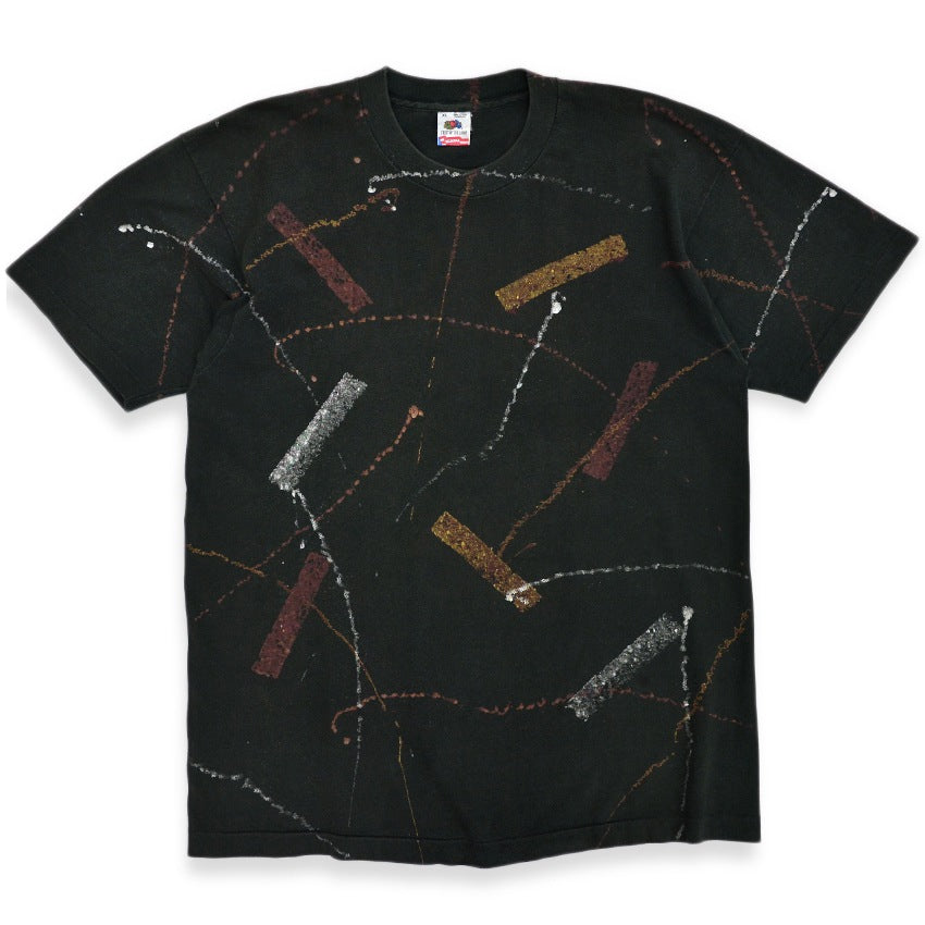 1990's FRUIT OF THE LOOM ABSTRACT PAINT T-SHIRT ... XL