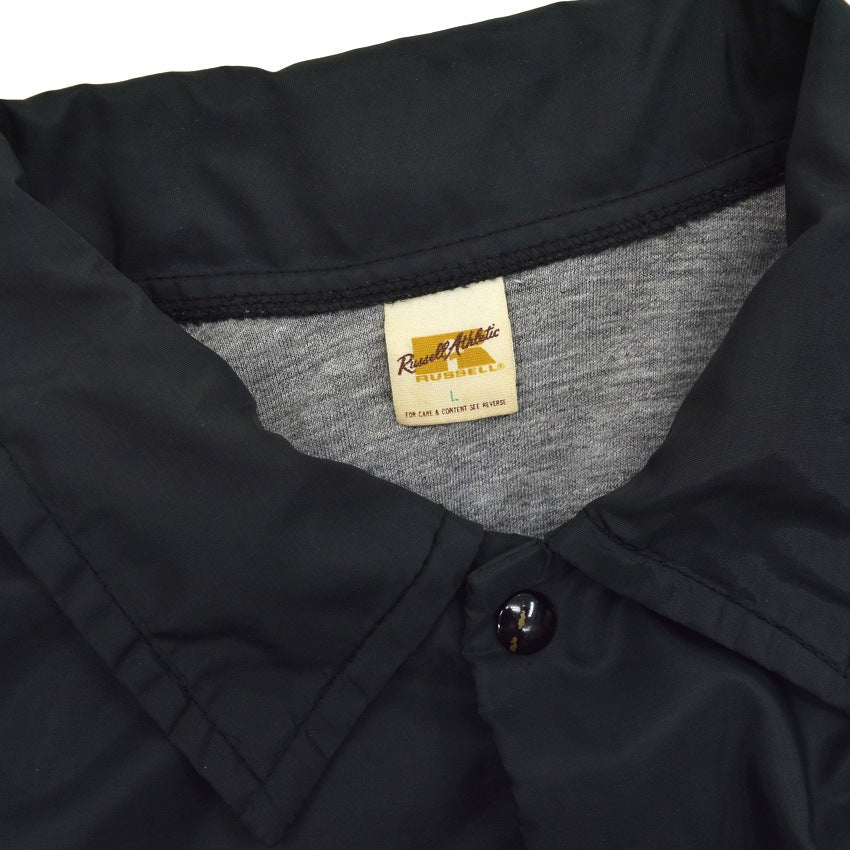 1970's~ RUSSELL ALL BLACK COACH JACKET... L