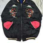 ~1950s JAPAN SOUVENIR JACKET (Sukajan) - Eagle & Tiger design, Cherry zipper...