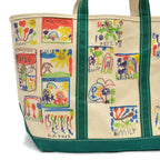 1980's L.L.BEAN ART PAINT BOAT AND TOTE GREEN ... LARGE