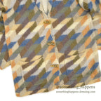 ~1990's MULTI COLOR MOHAIR SHAWL COLLAR JACKET...
