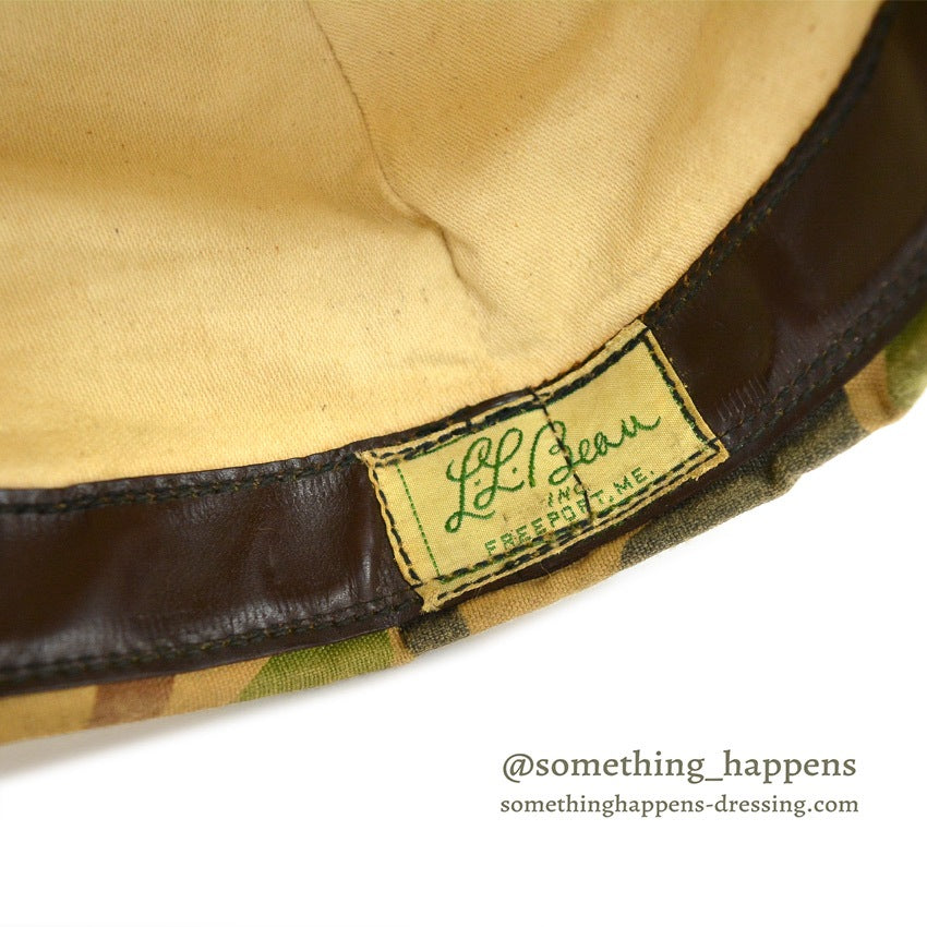 1960s LL Bean Hunting Camo Cap with cursive tag...