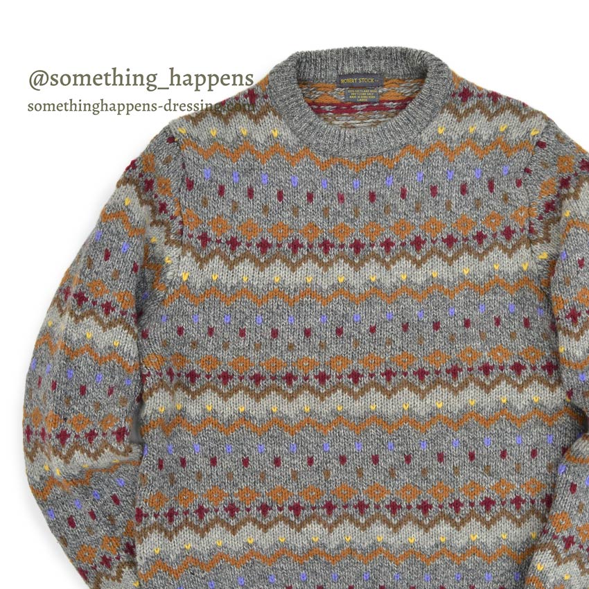 1980's〜 ROBERT STOCK SHETLAND WOOL SWEATER ... LARGE