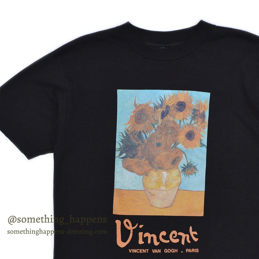 1990s ONEITA Van Gogh 12 Sunflowers T-SHIRT ... LARGE