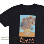1990s ONEITA Van Gogh 12 Sunflowers T-SHIRT ... LARGE