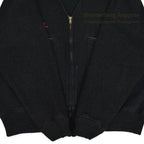 ~60's UNITOG BLACK ZIP UP WOOL JACKET...X-LARGE LONG