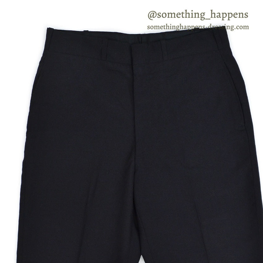 1970's U.S.G.I. BLACK TROUSERS, MEN'S, POLYESTER/WOOL TROPICAL ... 32R
