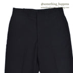 1970's U.S.G.I. BLACK TROUSERS, MEN'S, POLYESTER/WOOL TROPICAL ... 32R