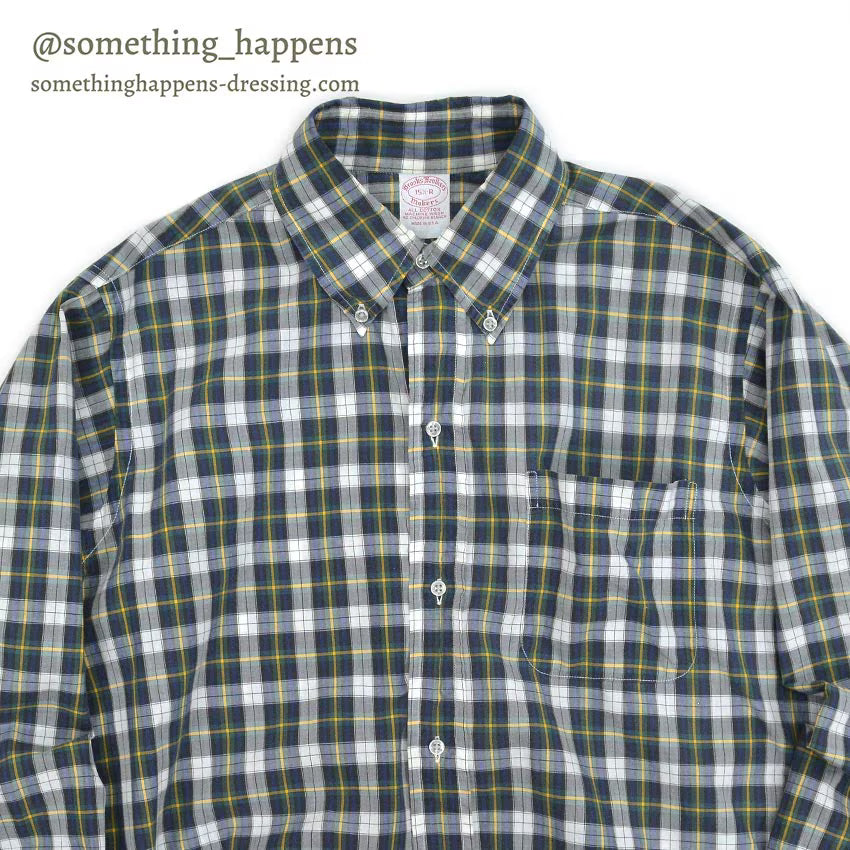 1980's BROOKS BROTHERS PLAID B/D SHIRT USA製  ... 151/2R
