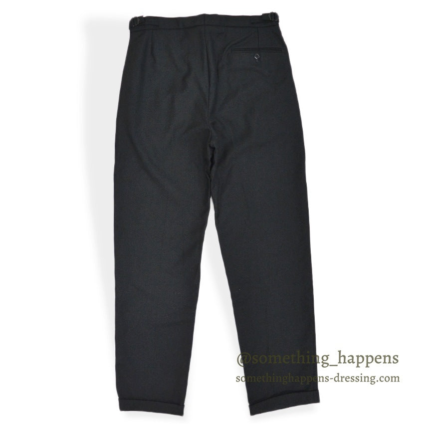 1960's~ EURO BLACK WOOL SLACKS...W32 L31