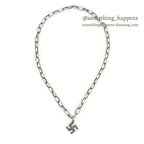 OLD NAVAJO SWASTIKA SILVER NECKLACE...
