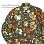 1980's BANANA REPUBLIC SAFARI & TRAVEL DOG PRINT SHIRT ... M