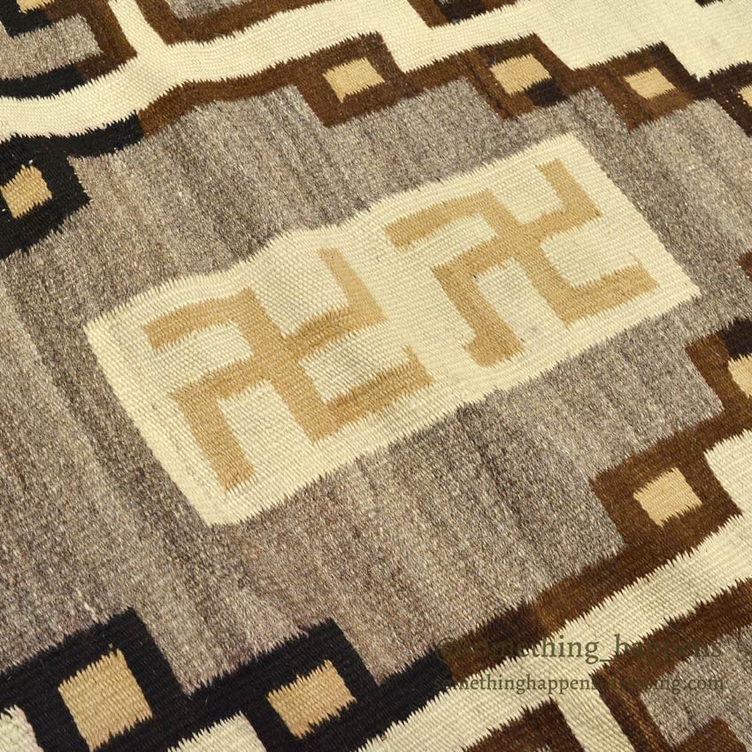 c.1920's NAVAJO RUG WHIRLING LOGS SWASTIKA... 212cm/145cm