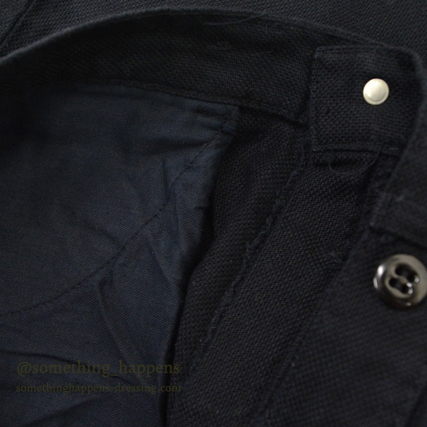 1970s UNKNOWN Piqué Black Tapered Pants... W31/L29