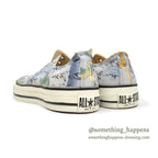 1990's DEADSTOCK CONVERSE ALLSTAR LO LT BLUE PRINT Made in USA... 9