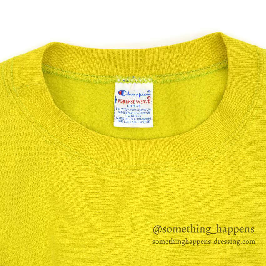 1990's CHAMPION REVERSE WEAVE SWEAT SHIRT ACID GREEN... LARGE