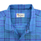 1960's DEADSTOCK SIR WALTER COTTON PLAID L/S SHIRT ... MEDIUM
