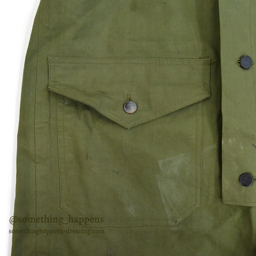 1940's USNAVY WW2 RAIN BIB OVERALL STENCIL... MEDIUM