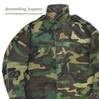 1980's M-65 WOODLAND TWILL CAMO JACKET... SMALL