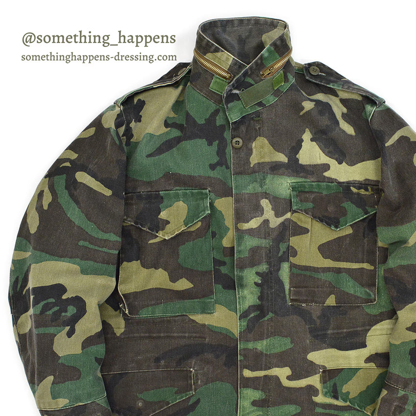 1980's M-65 WOODLAND TWILL CAMO JACKET... SMALL
