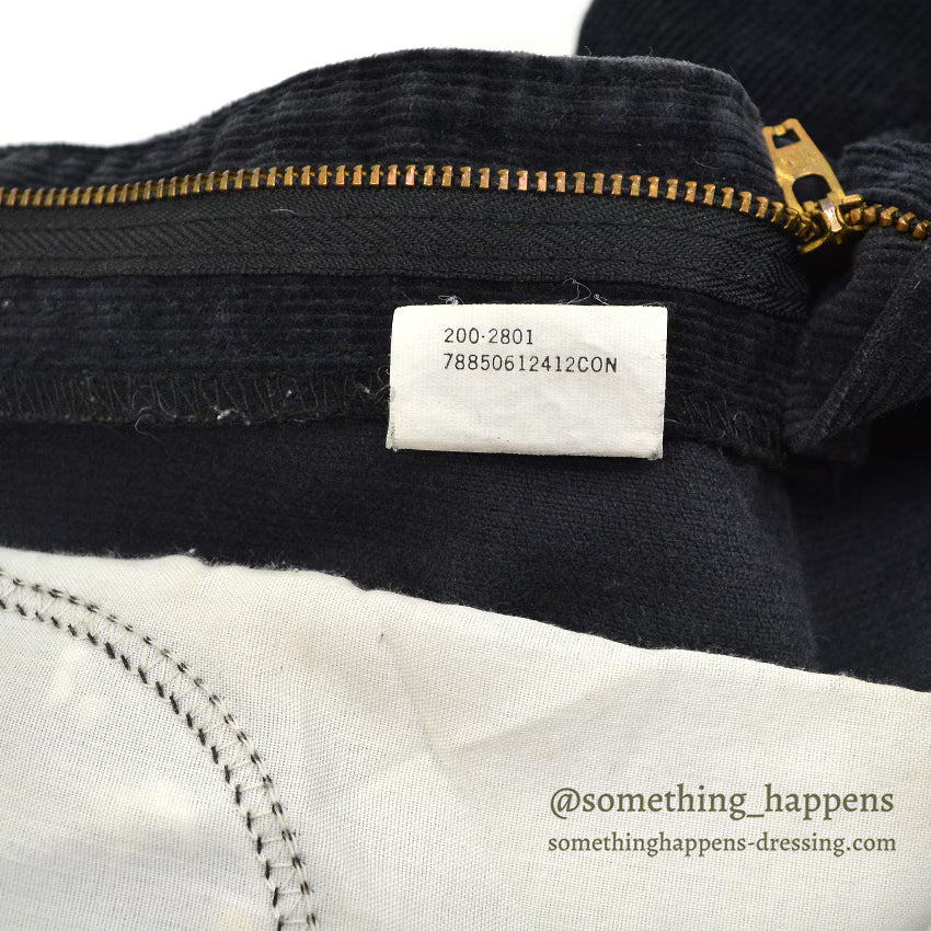1980's Lee 200 CORDUROY PANTS BLACK MINT... W32/L30