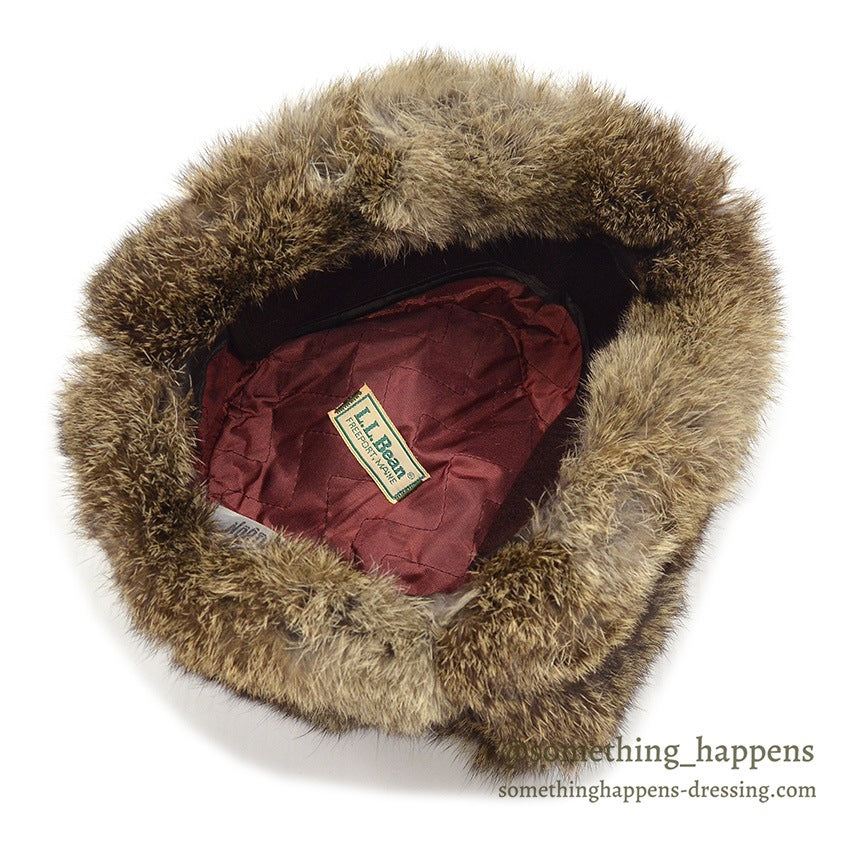 1980's LLBEAN NORTH KING NATURAL RABBIT FUR HAT... L