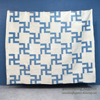 ANTIQUE WHIRLING LOGS, SWASTIKA PATCHWORK QUILT... 206cm/164cm
