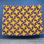 DRUNKARD'S PATH PURPLE & YELLOW PATCHWORK QUILT... 208cm/146cm